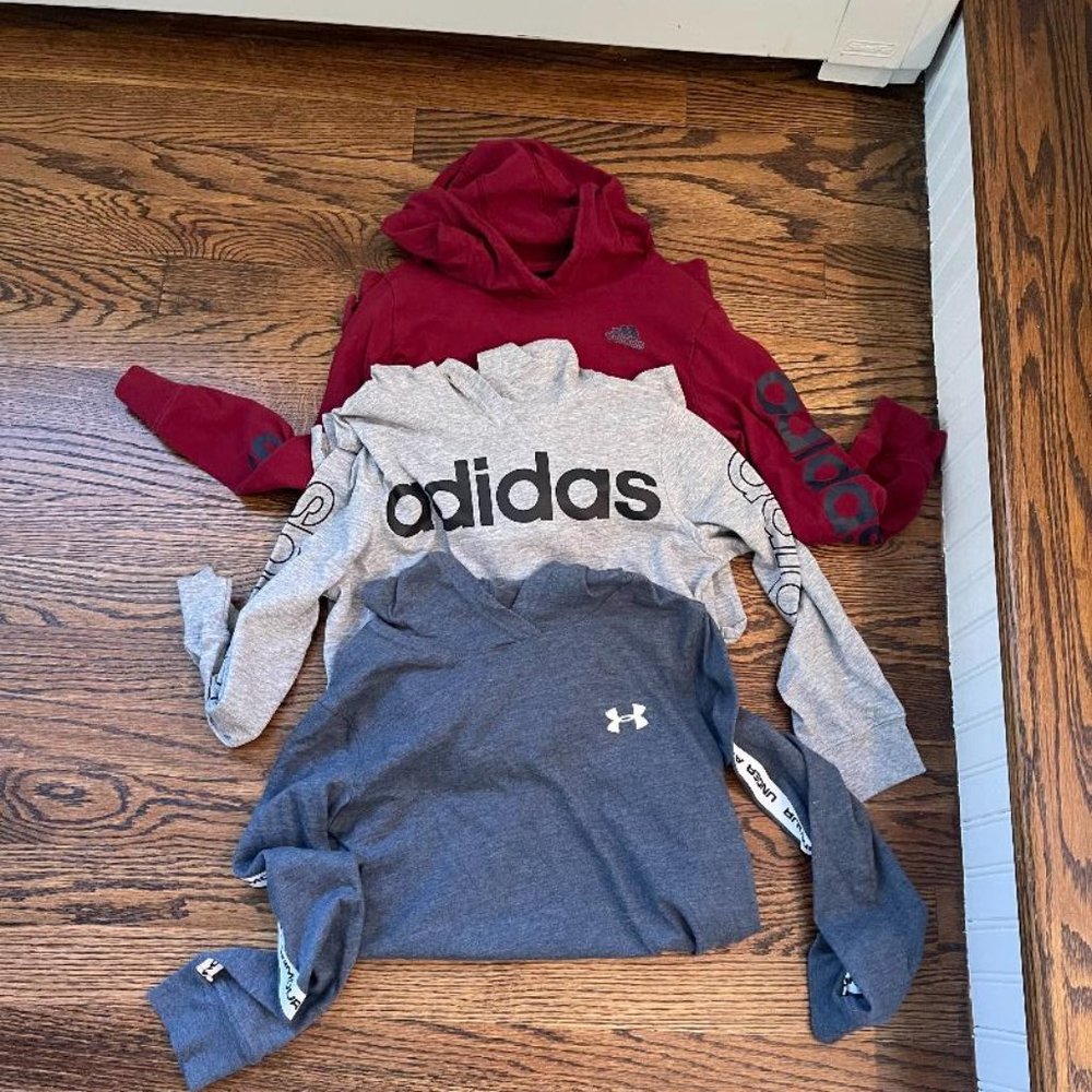 Boys Size 7 Under Armour/Adidas Shirts - (3)